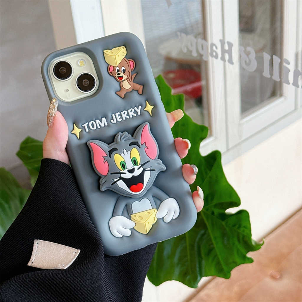 เคส Iphone สําหรับ 16 Pro Max 15 14 13 11 12 Pro Max 15Plus XR XS Max 6 & 7 & 8Plus ซิลิโคนนุ่มวงเล็บแมว