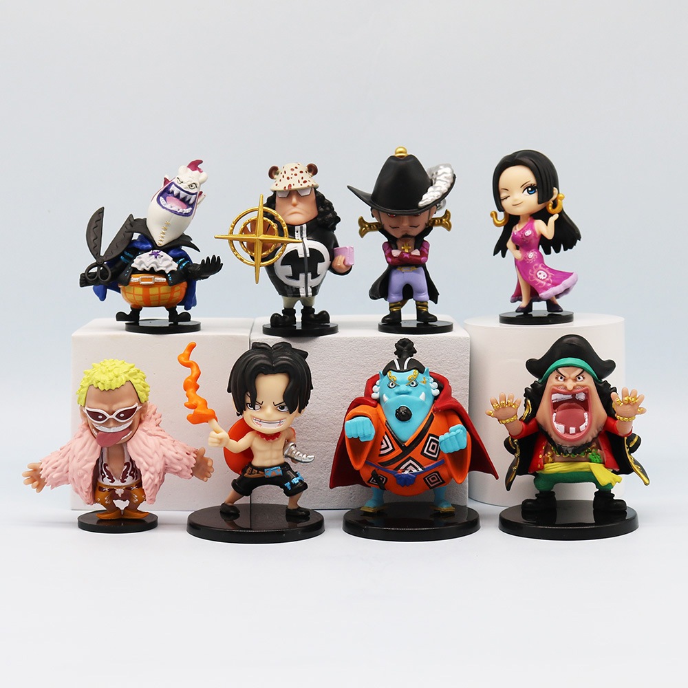 8 ชิ้น/เซ็ต 7-8 ซม.อะนิเมะ One Piece รูป Boa Hancock Gekko Moria Dracule Mihawk Doflamingo สอน Kuma 