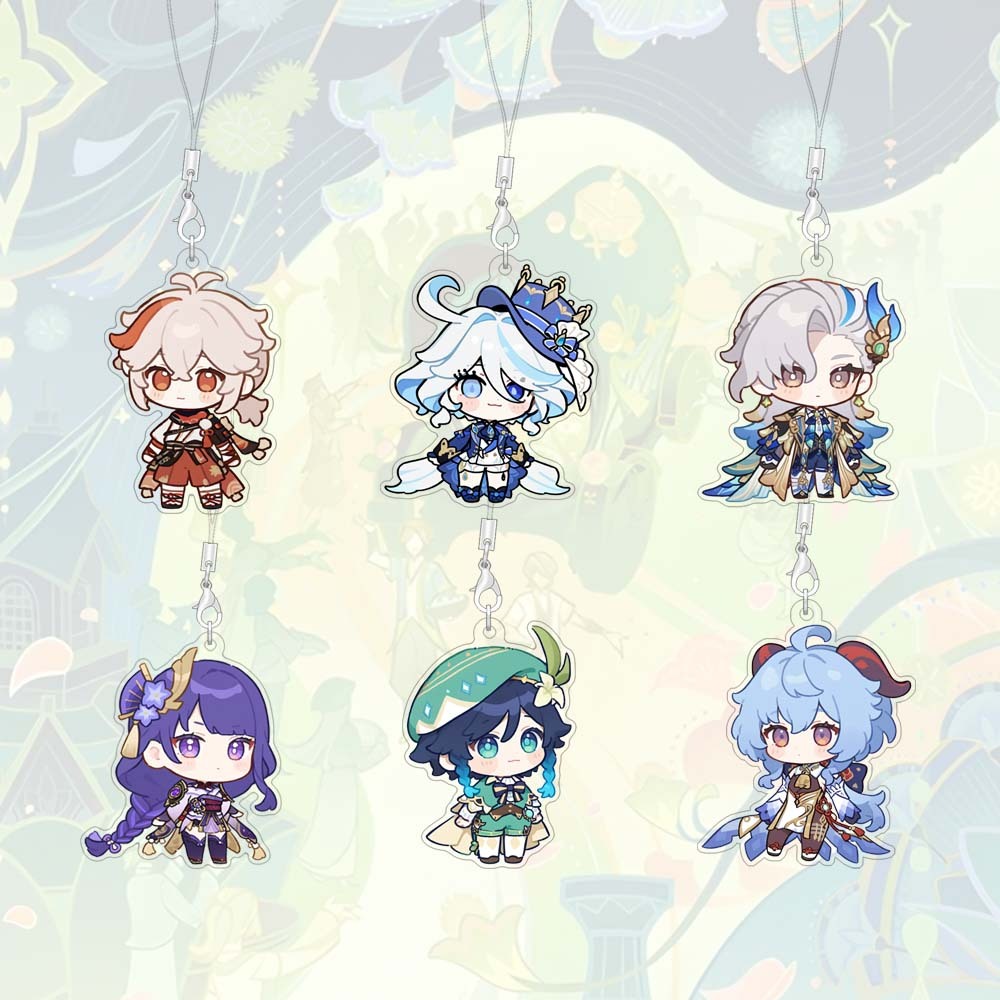 สายรัดโทรศัพท์ Genshin Impact การ์ตูนเกม Charms กล่องโทรศัพท์อุปกรณ์เสริมจี้อะคริลิค Lanyards