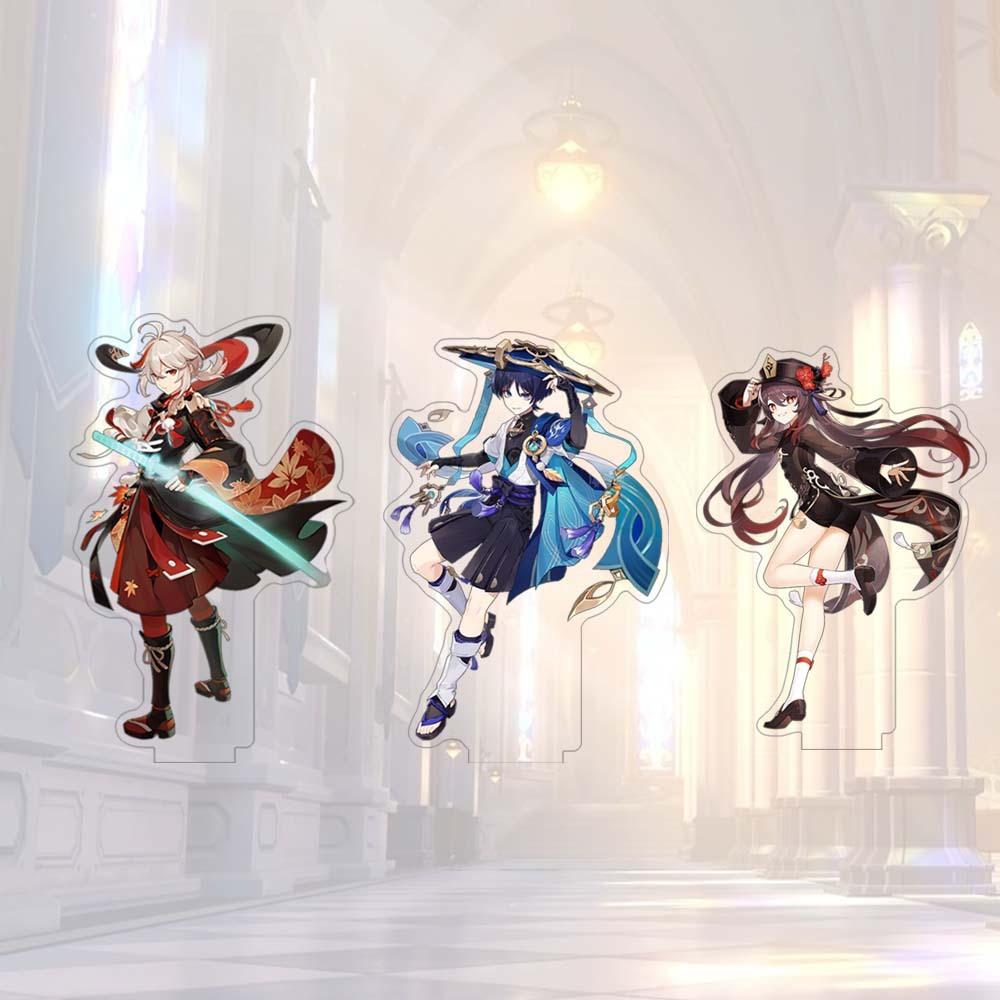 ป้ายอะคริลิคตั้งโต๊ะ ลายการ์ตูน Genshin Impact แบบสร้างสรรค์ สําหรับตกแต่งบ้าน