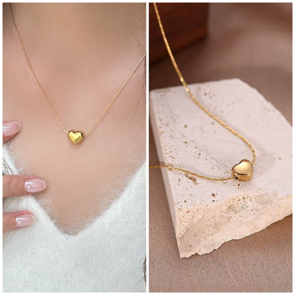 จี้รักสไตล์ที่เรียบง่ายและเย็นด้วยสร้อยคอเหล็กไทเทเนียมที่ทนต่อสีและโซ่กระดูกไหปลาร้าส่วนบุคคลและหลากหลายสําหรับผู้หญิงอารมณ์ระดับไฮเอ - รูปที่ 2