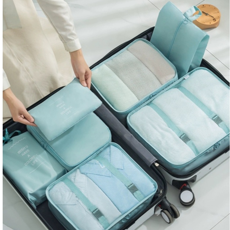 7 Set กระเป๋าเก็บของกันน้ำ สำหรับกระเป๋าเดินทาง กระเป๋าชุดพร้อมส่ง กระเป๋าจัดระเบียบ