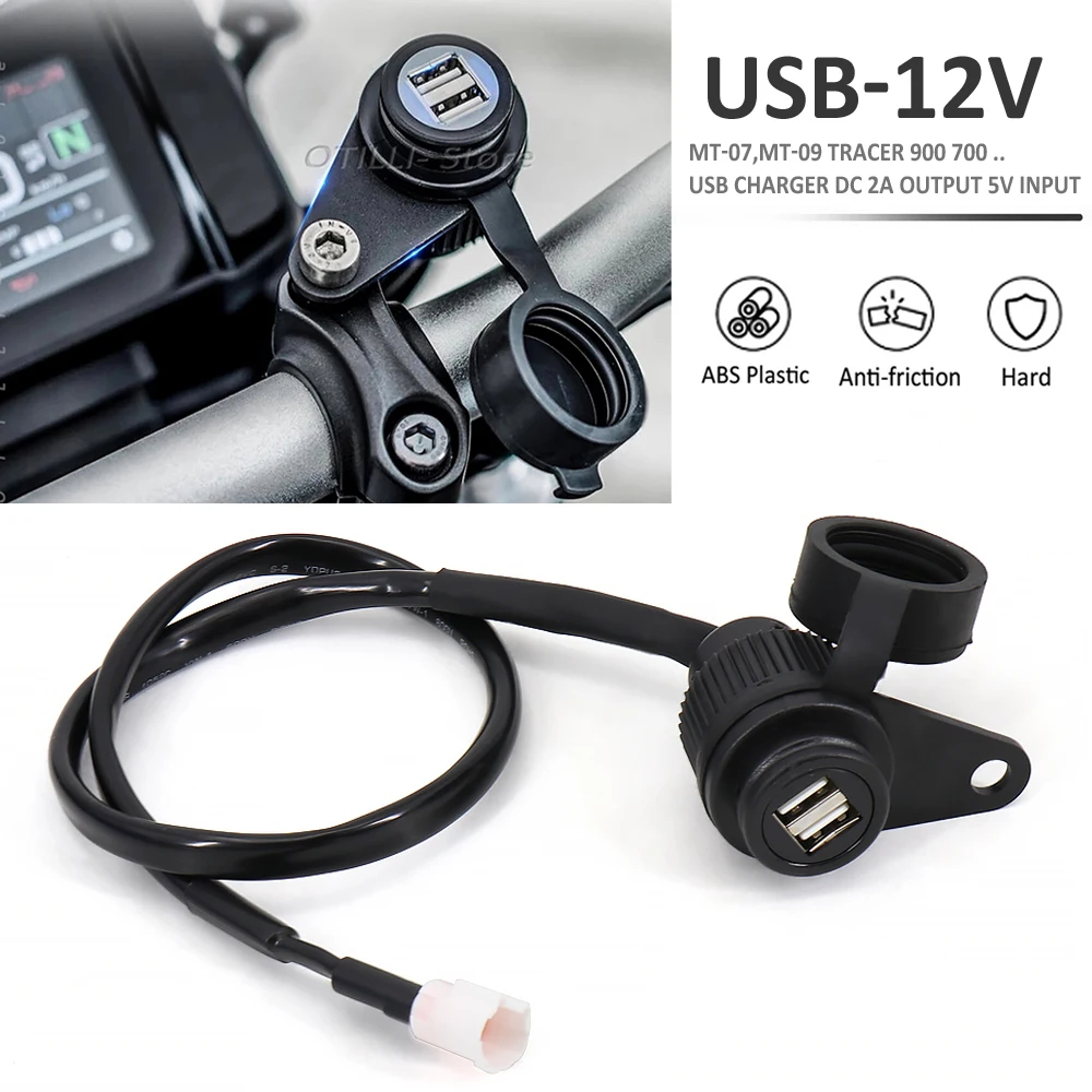 เหมาะสําหรับ Yamaha MT07 MT09 SP Tracer XSR700 900 รถจักรยานยนต ์ Dual USB Charger Adapter Socket Converter