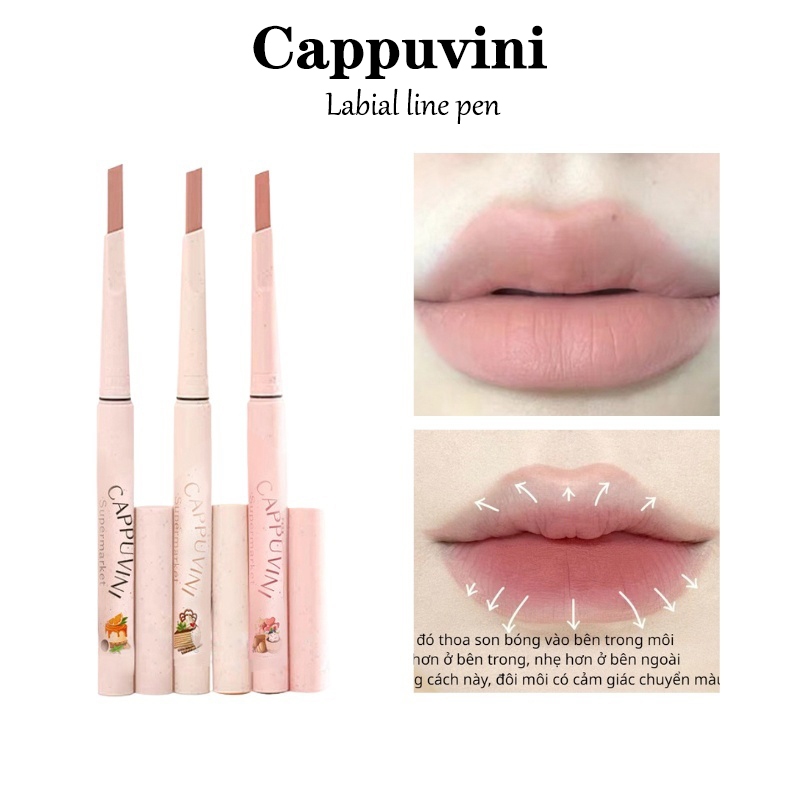 Cappuvini Lipliner ดินสอ Matte Velvet Outline Lip Shape รอยเปื้อนธรรมชาติกันน้ํายาวนาน Non-stick Cup Nude ลิปสติกปากการิมฝีปากแต่งหน้า NO.CP140