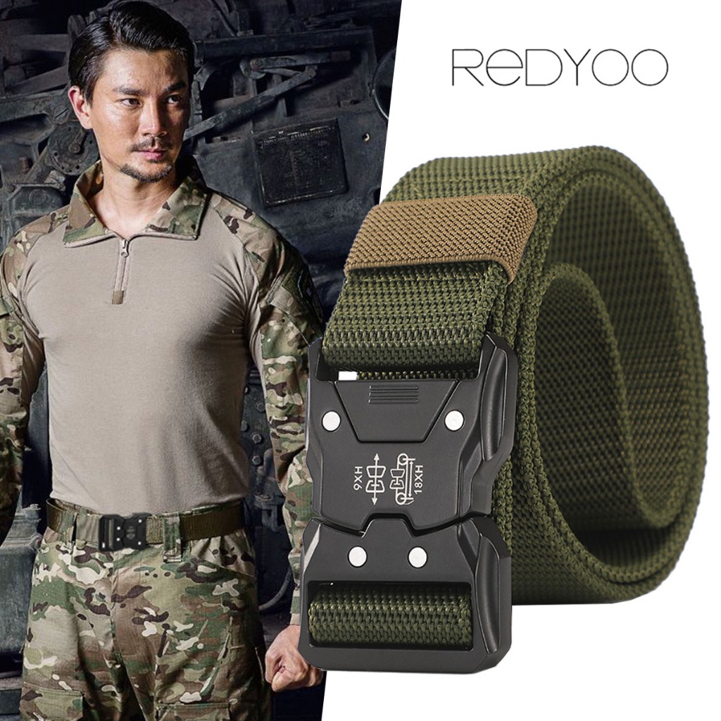 REDYOO เข็มขัดผู้ชายดีไซน์คลาสสิกแฟชั่นจับคู่ Essentials Quick Release Snap Snap Leisure เข็มขัดฝึกซ้อมกลางแจ้ง