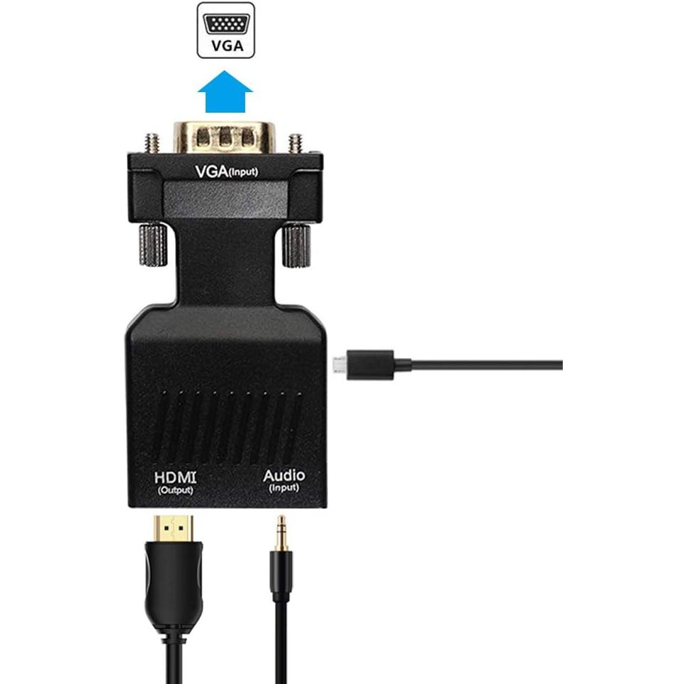 VGA TO HDMI TV Converter Adapter Dongle with 3.5mm Stereo Audio VGA to HDMI HDTV Support 1080P 60hz