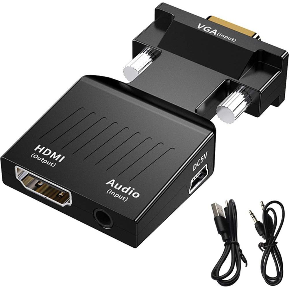 VGA TO HDMI TV Converter Adapter Dongle with 3.5mm Stereo Audio VGA to HDMI HDTV Support 1080P 60hz