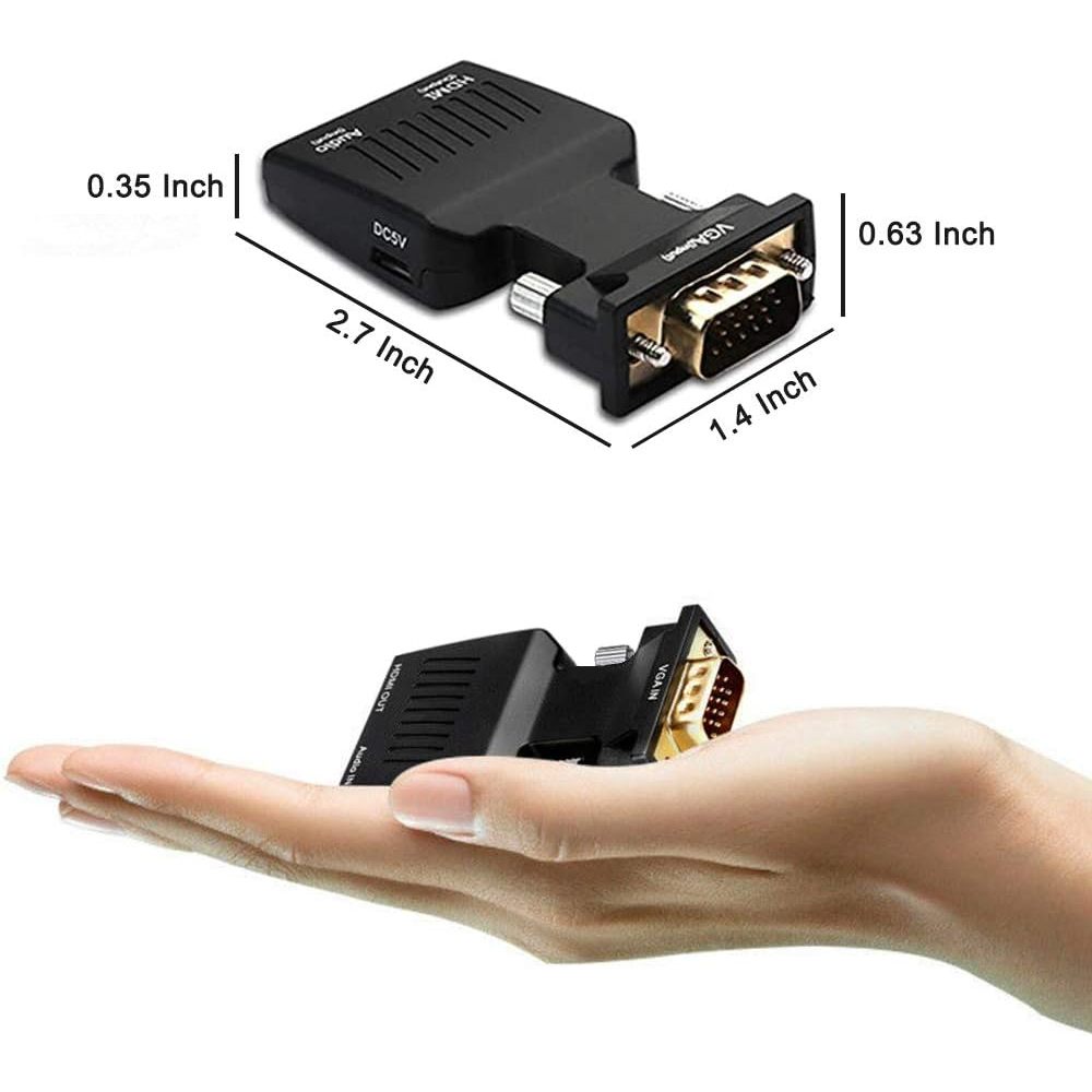 VGA TO HDMI TV Converter Adapter Dongle with 3.5mm Stereo Audio VGA to HDMI HDTV Support 1080P 60hz