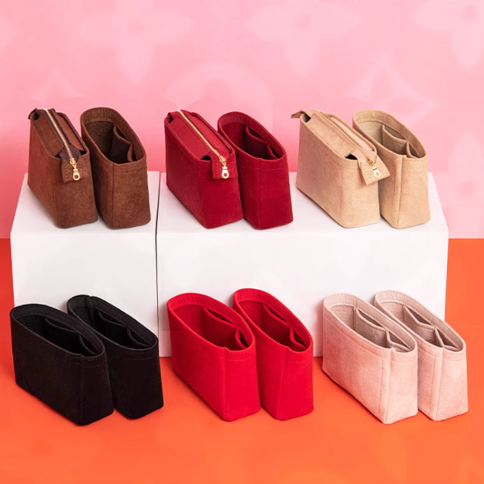 กระเป๋า Suede Organizer ใส่สําหรับ Coach Mollie 25 34 Tote Bag Organiser Divider ภายในแต่งหน้า FELT กระเป๋า