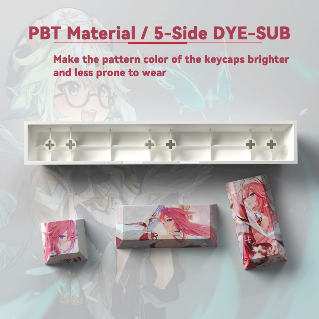Genshin Impact Keycaps Cherry Profile Keycap PBT Dye-Sub คีย์แบบกลไกของแป้นพิมพ์คีย์บอร์ด