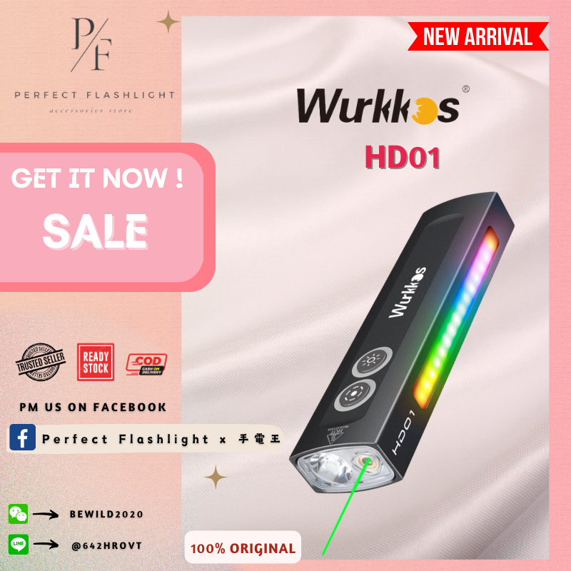 ไฟฉายที่สมบูรณ์แบบ Wurkkos HD01 ไฟฉาย EDC แบบชาร์จไฟได้พร้อมไฟกีฬาด้านหน้าและไฟน้ําท่วมด้านข้าง