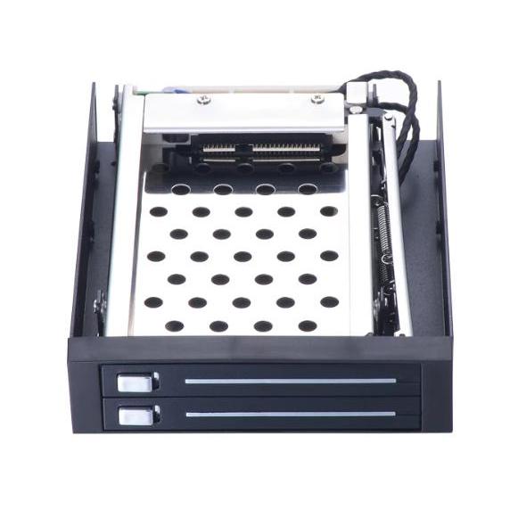 ใหม่ ST2522 2-Bay 2.5 "SATA Hot-Swap ภายใน SSD อลูมิเนียม HDD Mobile Rack สําหรับ 3.5 "Floppy อุปกรณ