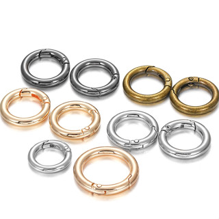 St.kunkka 5Pcs 18-25mm ห่วงกลมแแบบสปริง หัวเข็มขัดพวงกุญแจโล…