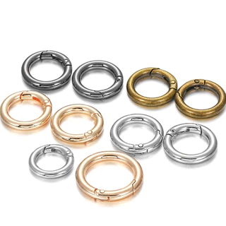 St.kunkka 5Pcs 18-25mm ห่วงกลมแแบบสปริง หัวเข็มขัดพวงกุญแจโลหะผสมสังกะสีสําหรับทํากระเป๋า