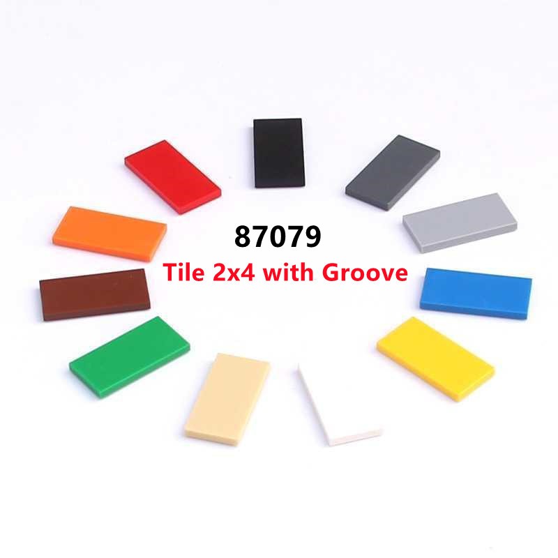 อิฐ 8709 กระเบื้อง 2 x 4 พร้อม Groove 10 ชิ้น Baseplate DIY ก่อสร้างโมเสค Flakes MOC ชิ้นส่วนอาคารบล็อกอุปกรณ์เสริมเด็กประกอบของเล่น
