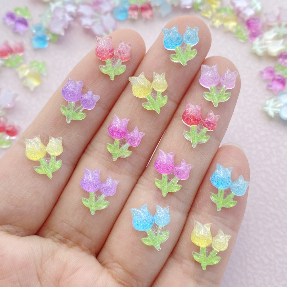 สไตล์ใหม่ 3D สีสันเงา Camellia Rose DIY ตกแต่งเล็บ 30 ชิ้น