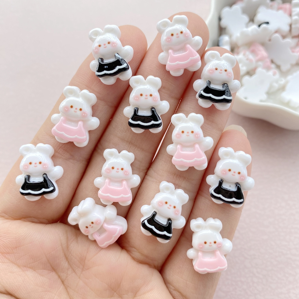 เรซิ่นตกแต่งเล็บ 3ง การ์ตูนกระต่ายน่ารักตกแต่งเล็บ 20 ชิ้น