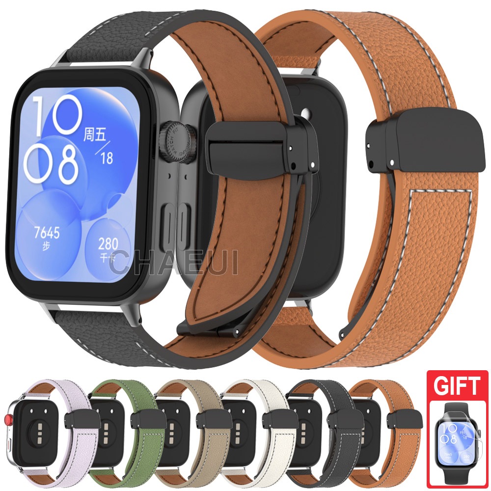 สายรัดข ้ อมือหนังแท ้ สําหรับ Huawei Watch Fit 2 3 / Huawei Watch Fit Special Edition