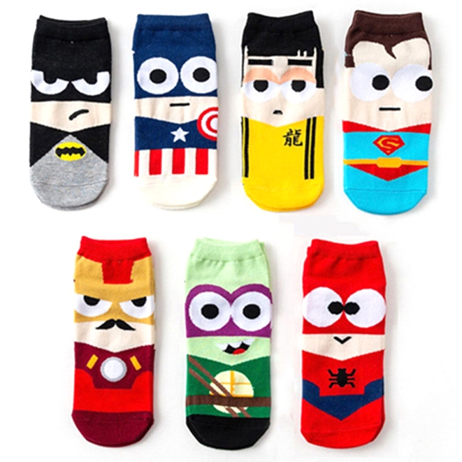 ผู้ชายสนุกการ์ตูนถุงเท้าที่มีสีสันสบายๆแฟชั่นถุงเท้าเครื่องแต่งกายอุปกรณ์ประกอบฉากของขวัญคริสต์มาสของขวัญคริสต์มาส