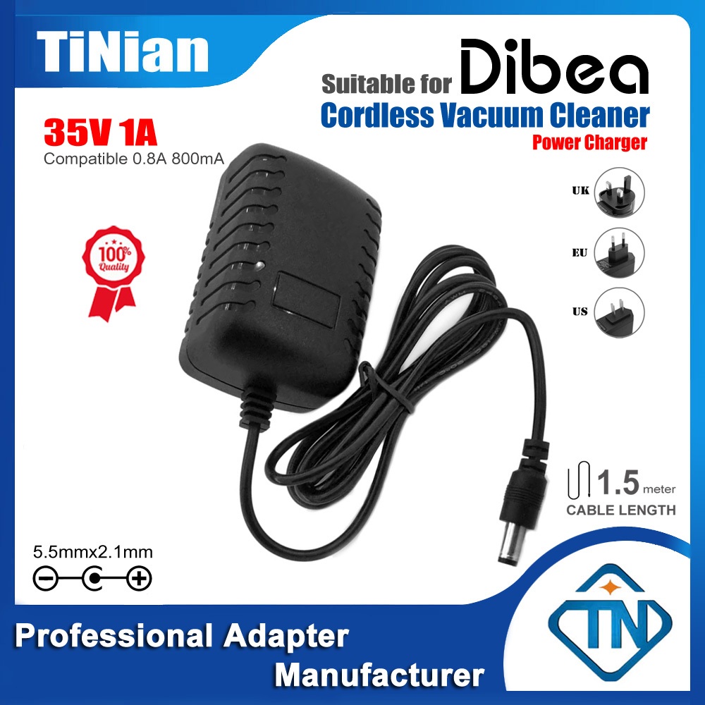 35V 1A เข้ากันได้ 800mA 0.8A อะแดปเตอร์ไฟ AC / DC สำหรับ Dibea DC22 F20 MAX 29.6V เครื่องดูดฝุ่นไร้สายแหล่งจ่ายไฟ