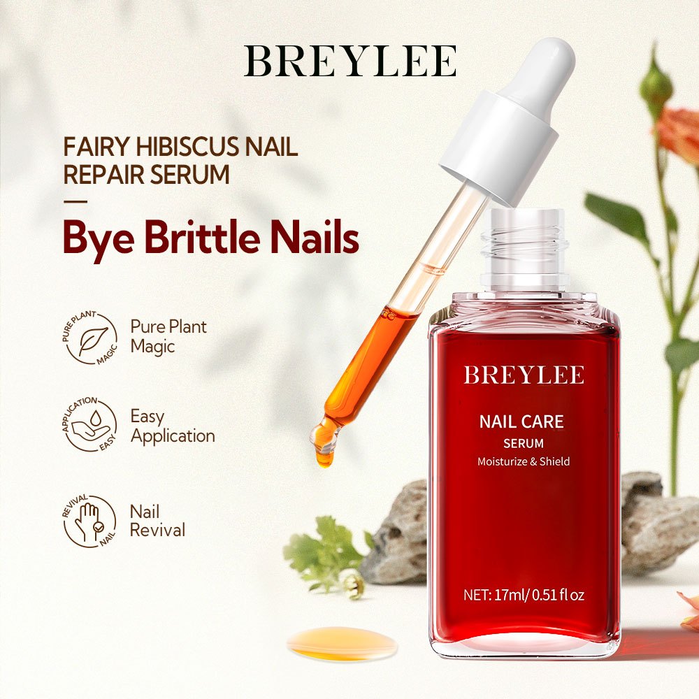 Breylee เซรั่มบำรุงเล็บให้ความชุ่มชื้น โล่ซ่อมแซมที่แข็งแกร่ง นางฟ้าคุ้มครองชบา เซรั่มซ่อมแซมเล็บ การฟื้นฟูเล็บ Nail Care Serum