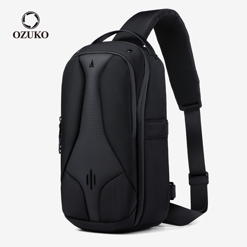 Ozuko กระเป ๋ าสะพายไหล ่ ผู ้ ชายแฟชั ่ นความจุขนาดใหญ ่ หลายกระเป ๋ ากันน ้ ํากลางแจ ้ งกระเป ๋ าสะพาย