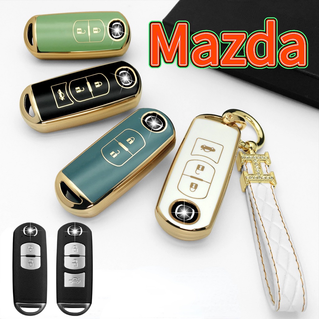 จัดส่งจากประเทศไทย เคสกุญแจtpu 2 ปุ่ม 3 ปุ่ม กันรอยขีดข่วน อุปกรณ์เสริมสําหรับ Mazda CX-3 CX-5 CX-7 CX-9 CX5 CX7 CX9 CX3