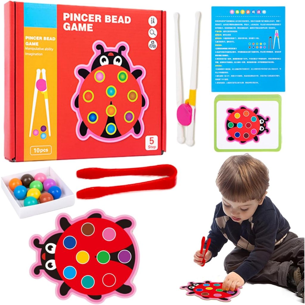 ไม้คลิปลูกปัดเกมไม้สนุกลูกปัดเกมปริศนาของเล่น Fine Motor การฝึกอบรมของเล่นเพื่อการศึกษา- Montessori ลูกปัดสําหรับเด็ก