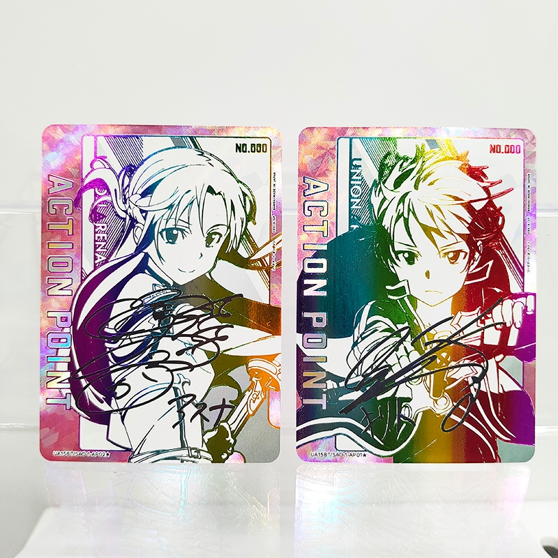 [ ไม ่ เป ็ นทางการ/DIY Collection ]SAO Kirigaya Kazuto/Yuuki Asuna Cards Set Union arena style Flash Card ชุดงานฝีมือประณีต