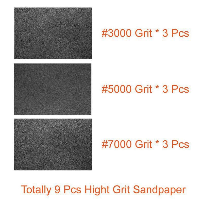 9 ชิ้น 230*93 มม. 3000 5000 7000 กรวดสูงกระดาษทรายเปียกและแห้ง Assortment กระดาษขัด Drywall