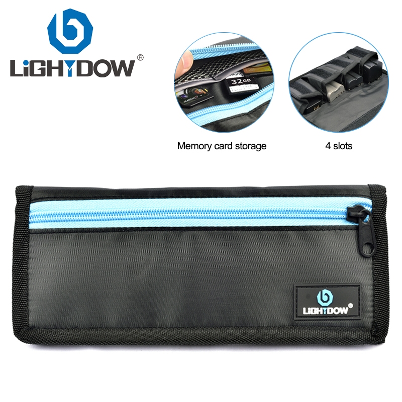 Lightdow กระเป๋าเก็บแบตเตอรี่ DSLR กระเป๋าเก็บการ์ดหน่วยความจํากันน้ํา AA/AAA Li-ion Battery Organizer