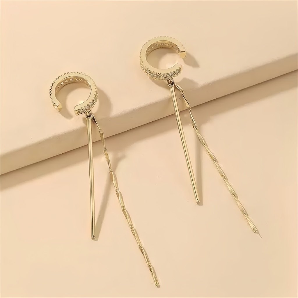 เพทายพู ่ หูคลิป C-Shaped Niche Design ins Cool สไตล ์ Retro หูคลิปไม ่ เจาะหูออกแบบต ่ างหูต ่ างหู