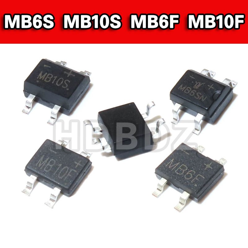 50pcs MB6S MB10S MB6F MB10F SOP4 Ultra-Thin Bridge ซ ้ อน Rectifier SMD IC