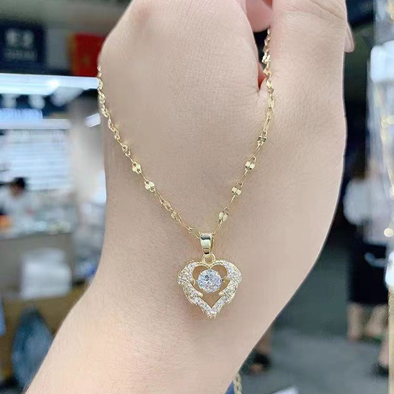 สร ้ อยคอหัวใจเงา วัสดุสแตนเลสจะไม ่ จางหาย หรูหราทันสมัย เหมาะสําหรับสุภาพสตรี - รูปที่ 6