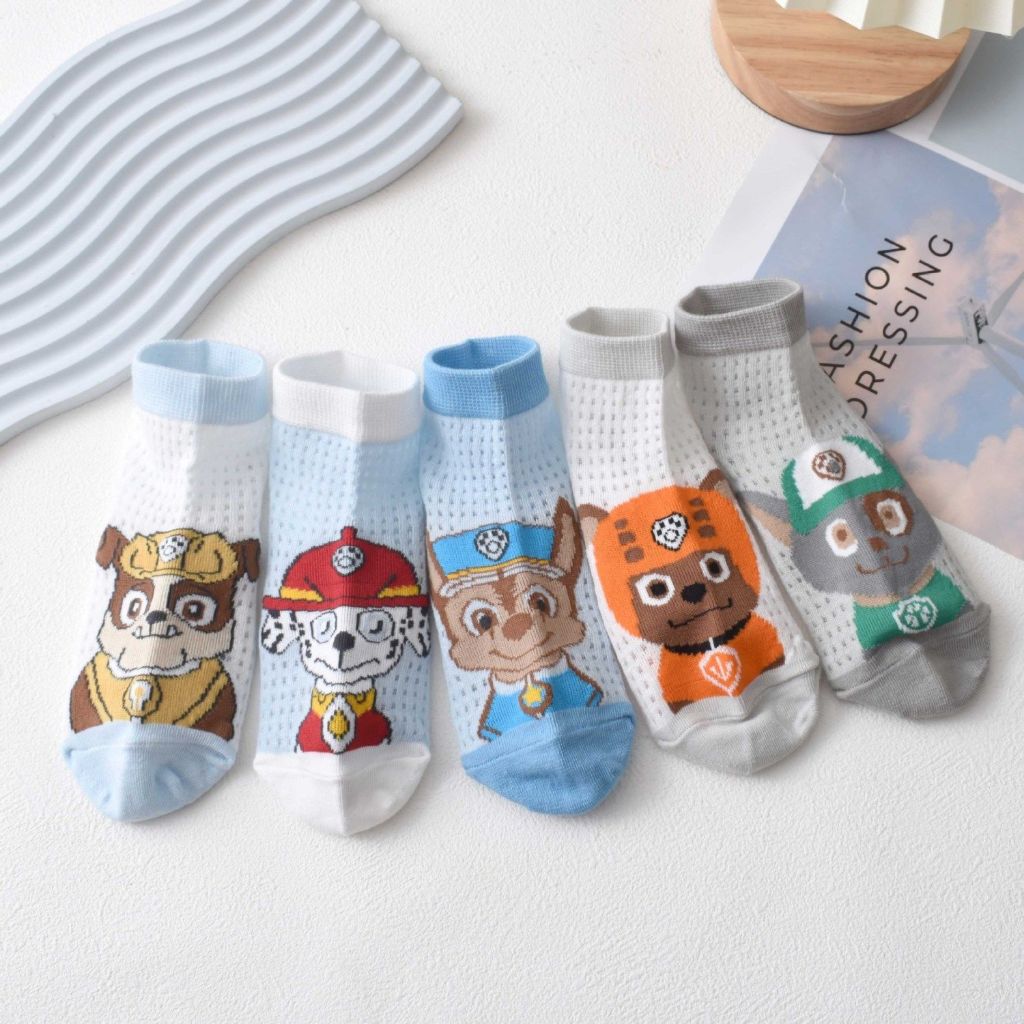 paw patrol ถุงเท้าเด็ก 5 คู่ อุ้งเท้าลาดตระเวน ถุงเท้าตาข่าย เด็กหญิง - รูปที่ 4