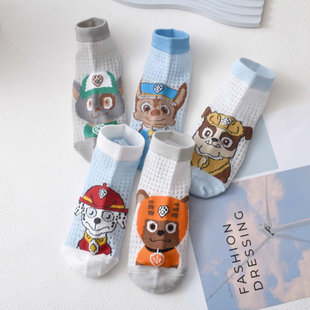 paw patrol ถุงเท้าเด็ก 5 คู่ อุ้งเท้าลาดตระเวน ถุงเท้าตาข่าย เด็กหญิง - รูปที่ 5