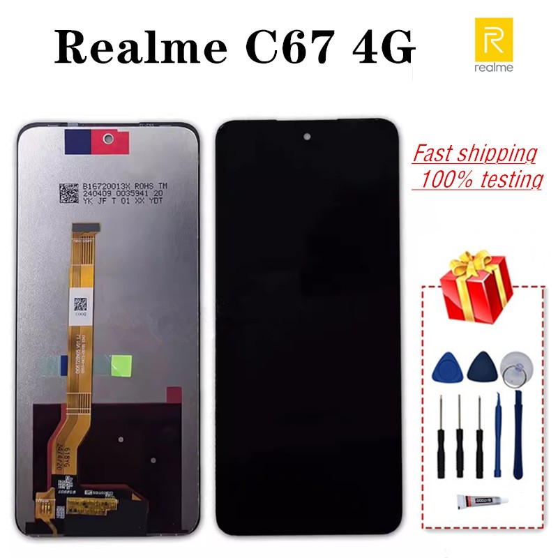 LCD สําหรับการซ่อมแซมและเปลี่ยนใช้ได้กับชุดหน้าจอสัมผัส LCD Realme C67 4G