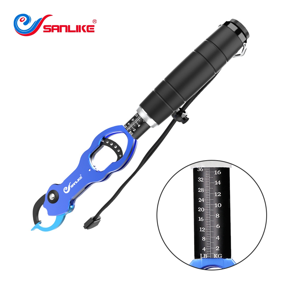Sanlike Fishing Gripper อลูมิเนียมตกปลา Grabber พร้อมสเกลแม็กซ์ชั่งน้ําหนัก 40LB/18KG