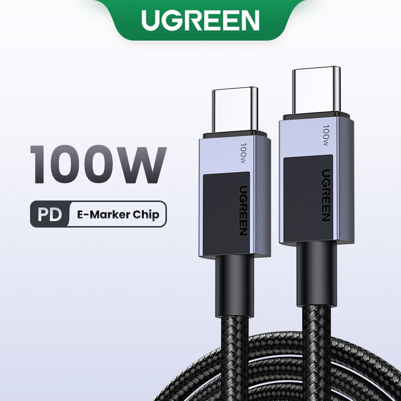 Ugreen PD 100W Type C สายชาร์จเร็ว ขึ้นชิป E-Marker USB 3.0 Data Cable สําหรับ iPhone 15, Samsung S2