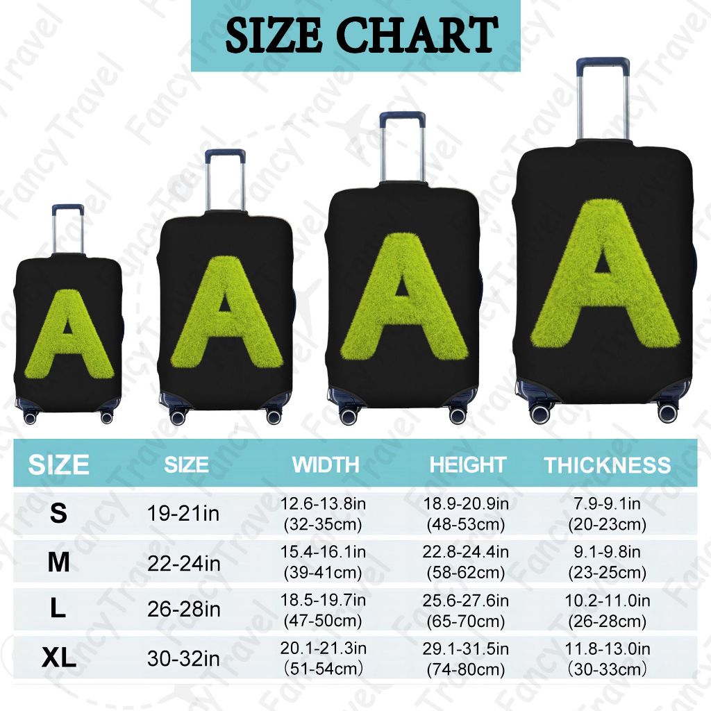 Fancytravel LETTER ผ้าคลุมกระเป๋าเดินทาง กระเป๋าเดินทาง ผ้ายึดได้เยอะ กันฝุ่น กันรอย สวมใส่ได้ ข้น 18/20/22/24/26/28/32นิ้ว