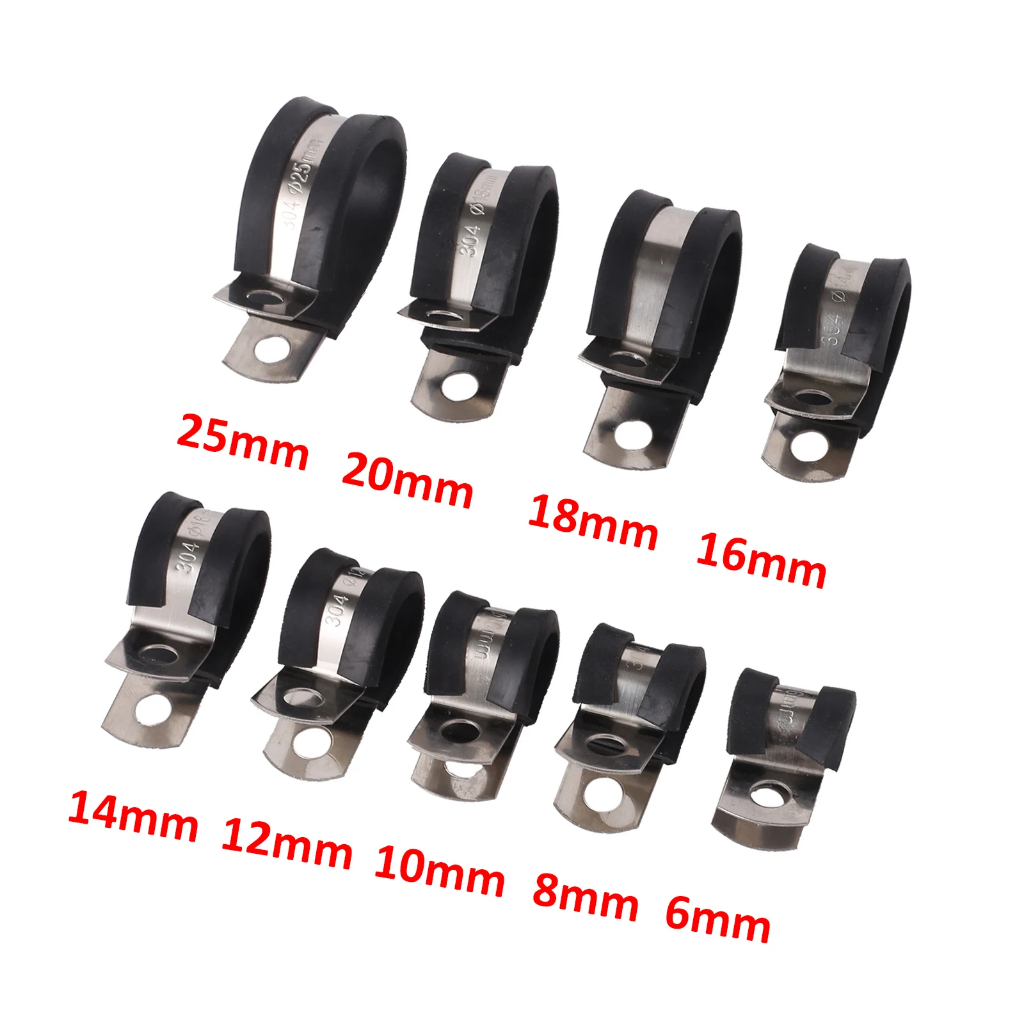 6 ~ 25 มม. ท่อติดตั้ง Fix Lined R คลิปสายไฟท่อ Clamp สายยึดท่อ Fasteners ฮาร์ดแวร์อุปกรณ์ไฟฟ้าท่อยาง