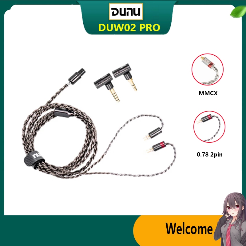 DUNU DUW02 PRO อัพเกรดไฮไฟสายหูฟัง Litz Wire MMCX / 0.78 มม.พร้อม Q-Lock Lite 3.5 มม./4.4 มม.ปลั๊ก Balanced