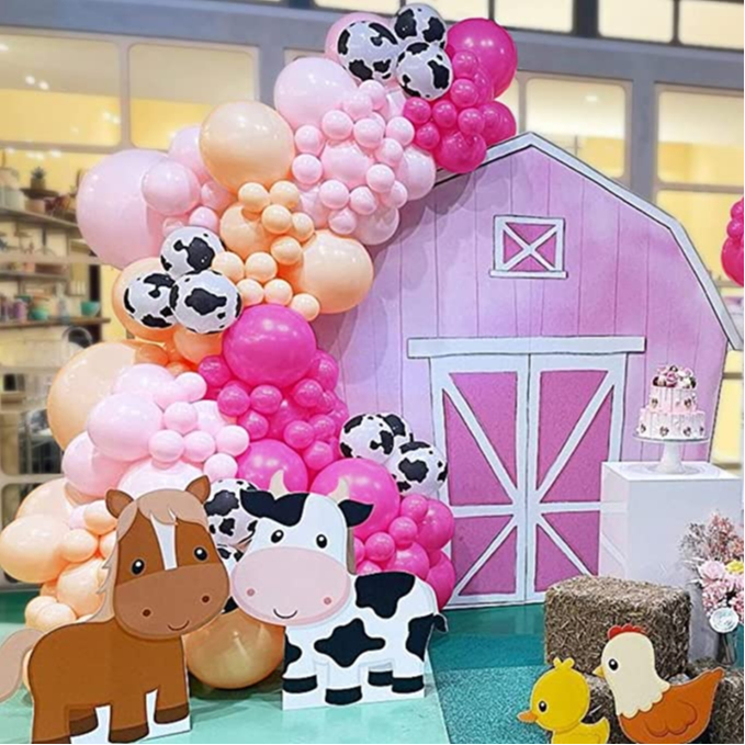 ฟาร ์ มสัตว ์ ธีมกระดาษแข ็ งวัวหมูแกะ Pony Cutout สาววันเกิด Baby Shower Party เพศเปิดเผยตกแต ่ ง Photo Props
