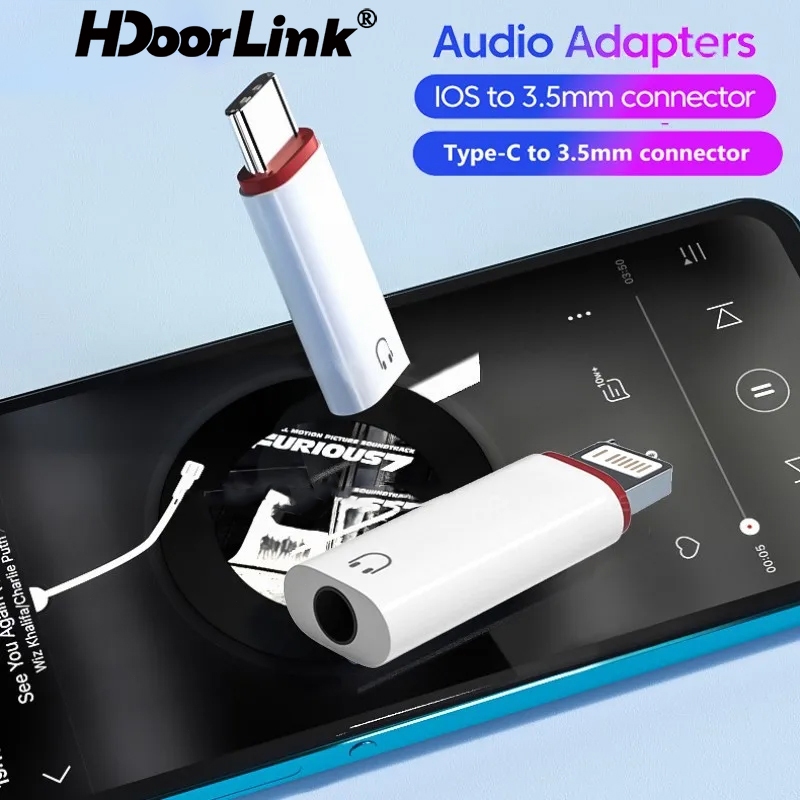 Hdoorlink อะแดปเตอร์แปลงหูฟัง ตัวเมีย เป็น Type C ตัวผู้ IOS 3.5 มม. สําหรับ Samsung Xiaomi POCO Huawei OTG