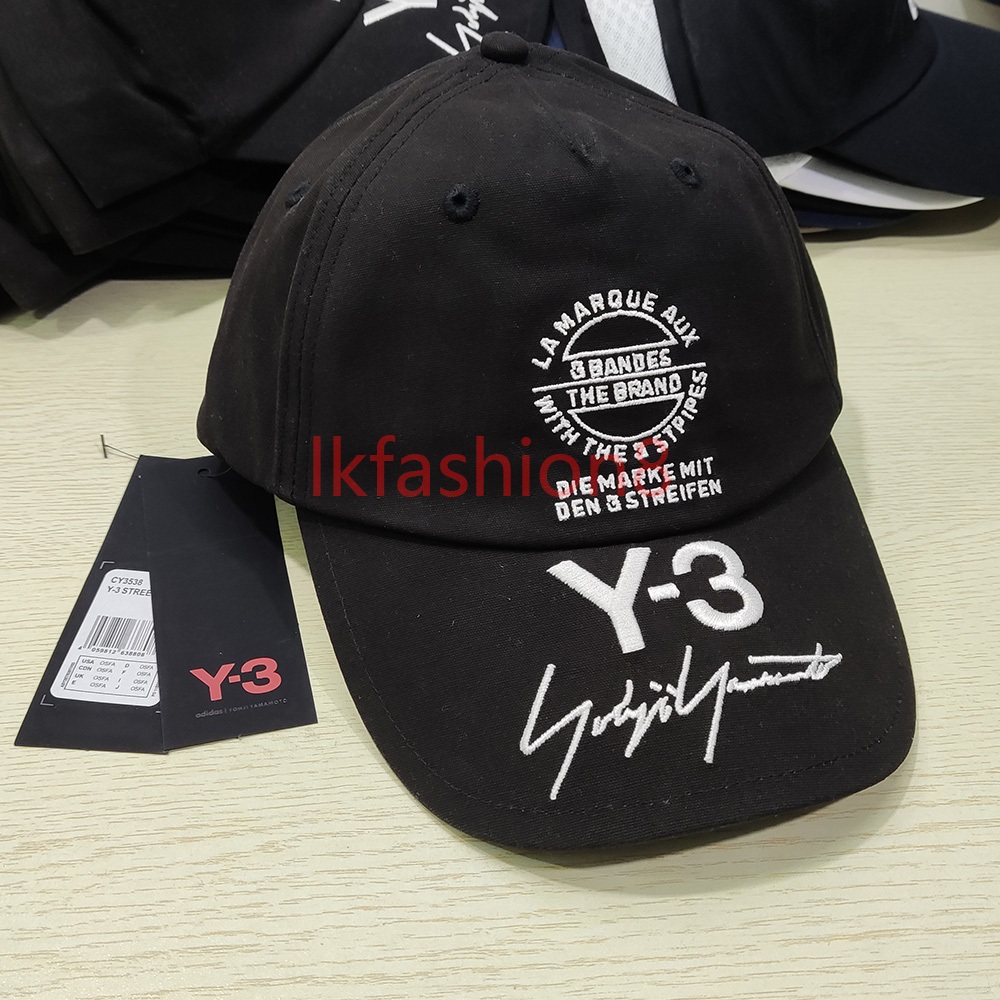 Y3 หมวกเบสบอล Autograph 3 สีโลโก้ 100% ใหม่พร้อมแท็ก MSRP Cotton Chino สินค้าในสต็อก 1:1 ของขวัญคุณภาพ