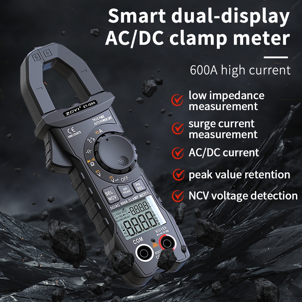 ZOYI ZT-QS9 6000 นับแคลมป์มิเตอร์ดิจิตอลมัลติมิเตอร์ AC DC ปัจจุบัน NCV Capacitor ที่อยู่อาศัย