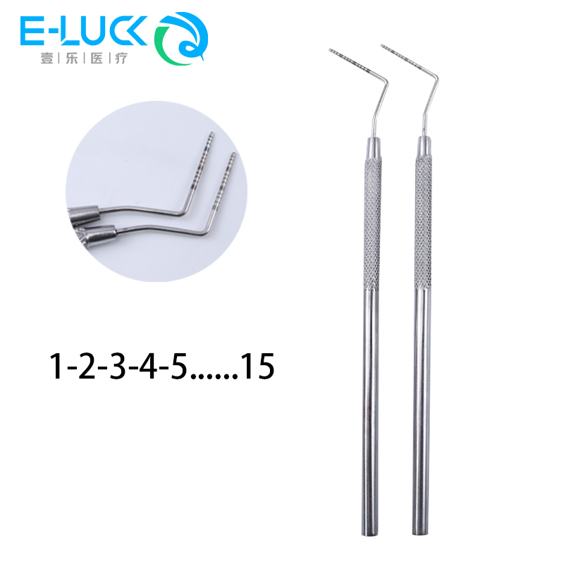 1 ชิ ้ นทันตกรรมสแตนเลสปริทันต ์ Probe พร ้ อม Scale/ Pocket Examination Probe