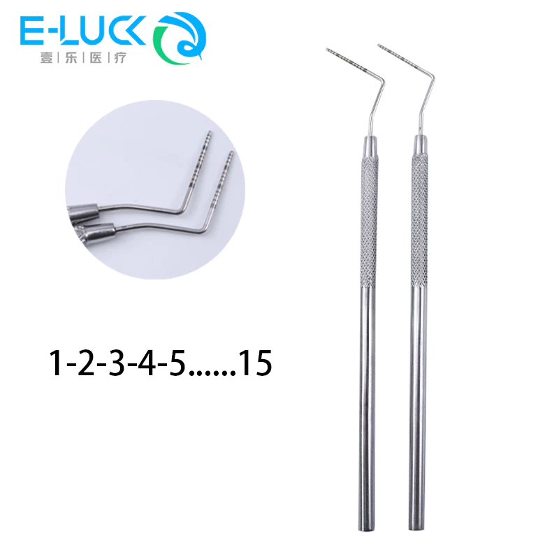 1 ชิ ้ นทันตกรรมสแตนเลสปริทันต ์ Probe พร ้ อม Scale/ Pocket Examination Probe