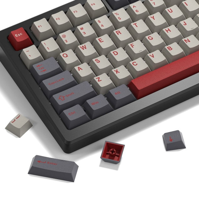 Voier 132 คีย์ PBT Keycaps Retro Cherry Profile Double Shot Custom Key Caps ชุดสําหรับ 60% 65% 70% 100% Cherry Gateron MX Switches