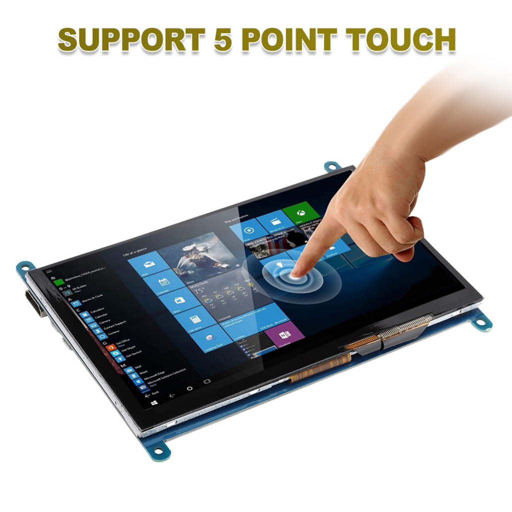 7 นิ้ว LCD HDMI 1024x600 Ultra HD จอแสดงผลหน้าจอสัมผัสแบบ Capacitive สำหรับ Raspberry Pi   Taurus307